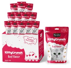 Expiring On-  02/02/2026- Kitcat Kitty Crunch Beef Flavor 60g