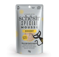 Expiring On- 11/06-  Schesir Special Mousse (Exigent) For Cat - Chicken With Duck Liver 70g
