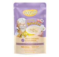 Expiring On-  17/02/2026- Moochie Kitten Creamy Broth With Chicken & Calamari 40g - pouch