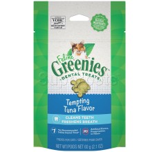Expiring On-  20/02/2026- Greenies Feline Dental Treats Tempting Tuna Flavour Cat Treats 60g - 2.1 oz.