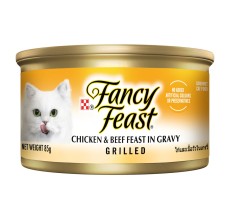 Expiring on- 22/02/2026 - Nestle Purina Fancy Feast Grilled Cat Wet Food Chicken & Beef 85g