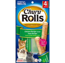 Expiring On-  28/02/2026- Inaba Churu Chicken Recipe Wraps Tuna Recipe 40g - 4 Sticks Per Pack