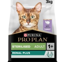 Expiring On-  28/02/2026- Pro Plan Sterilised Renal Plus Turkey Dry Cat Food - 3Kg