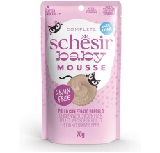 Expiring On- 28/03-  Schesir Baby Mousse Kitten - Chicken With Chicken Liver 70g