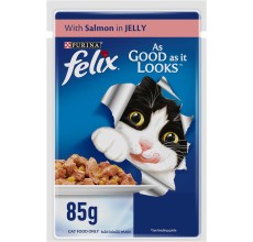 Expiring On- 30/06-  Nestle Purina Felix As Good As It Looks Adult Cat Wet Food Salmon 85g