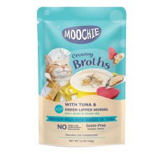 Expiry Date - 03/01/2026 Moochie Kitten Creamy Broth With Tuna & Green-Lipped Mussel 40g - pouch