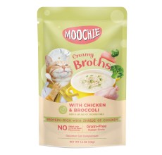 Expiry Date - 06/01/2026 Moochie Kitten Creamy Broth With Chicken & Broccoli 40g - pouch