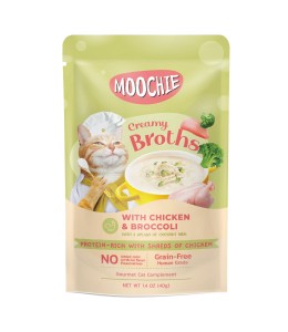 Expiry Date - 06/01/2026 Moochie Kitten Creamy Broth With Chicken & Broccoli 40g - pouch