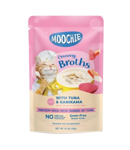 Expiry Date - 08/01/2026 Moochie Kitten Creamy Broth With Tuna & Kanikama 40g - pouch