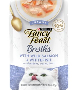 Fancy Feast Broths Creamy Salmon 14Oz - Pack of 12
