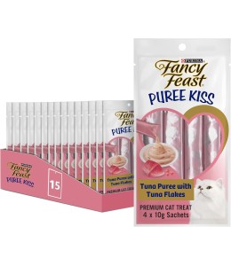 Fancy Feast Puree Kiss Tuna With Tuna Flakes 40g - Pack of 15