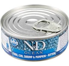 Farmina N&D Wet Ocean Cat Tuna Cod Shrimp & Pumpkin Kitten 80g