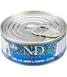 Farmina N&D Wet Ocean Cat Tuna Cod Shrimp & Pumpkin Kitten 80g