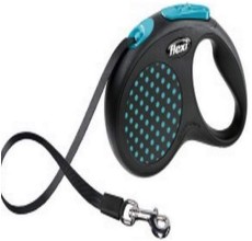 Flexi Design Retractable Tape Lead S 5m - Black/Blue