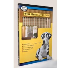 Four Paws Safety Gate Tall Wood Frame with Coated Wire 29.5-50" x 32"