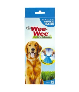 Four Paws Wee-Wee Outdoor Disposable Bags with Easy Tie Handles, Scented, 60 Count 7 x 11