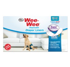 Four Paws Wee-Wee Wetness Indicator Diaper Super Absorbent Liners, 10 Pack 2.75 x 8.25 x 4.5