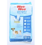 Four Paws Wee-Wee Wetness Indicator Male Dog Wraps, 12 Pack X-Small/Small