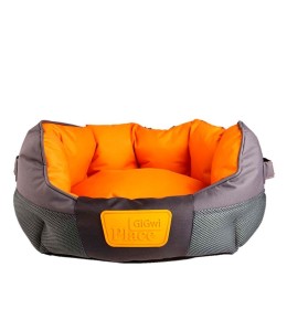 GiGwi Place Soft Bed Orange & Grey Medium