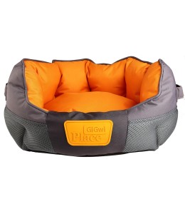 Gigwi Place Soft Bed Orange & Grey Small