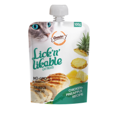 Gnawlers Lick 'n' Lickable Cat Treats 100g - Chicken & Pineapple