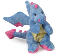 Godog Dragons   With Chew Guard Technology Durable Plush Squeaker Dog Toy,  Periwinkle, Large
