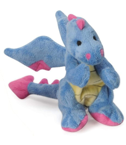 Godog Dragons   With Chew Guard Technology Durable Plush Squeaker Dog Toy,  Periwinkle, Large