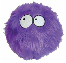 Godog Furballz With Chew Guard Technology  Durable Plush Squeaker Dog Toy, Purple, Large