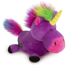 Godog Unicorns With Chew Guard Technology Durable Plush Dog Toy With Squeaker, Purple, Large