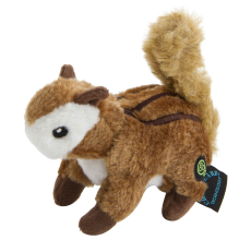 Godog Wildlife Chipmunk With Chew Guard Technology Durable Plush Squeaker Dog Toy, Small