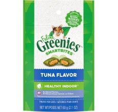 Greenies Feline Smartbites Treats Tuna Flavour Healthy Indoor Cat Treats 60g - 2.1 oz.