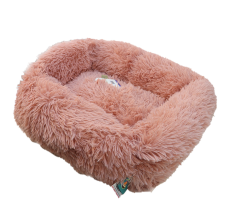 Grizzly Square Bed Beige Pink - 66 x 56 x 18cm - Medium