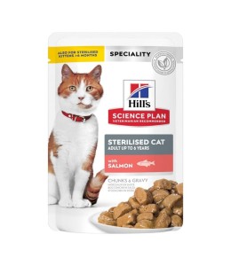 Hill’s Science Plan Sterilised Cat Adult Cat Wet Food With Salmon Pouches 85g