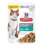 Hill’s Science Plan Sterilised Cat Adult Cat Wet Food With Trout Pouch 85g