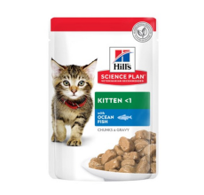 Hill's Science Plan Tender Chunks & Gravy Kitten Ocean Fish Pouches (85gx12)