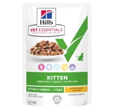 Hill's Vet Essentials Multi-Benefit Kitten Wet Food Slow-cooked Chicken 85g