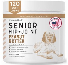 Chew & Heal - Hip & Joint Mobility Peanut Butter Flavored Soft Chew Senior Dog Supplement - 250gm