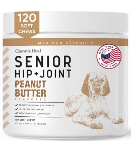 Chew & Heal - Hip & Joint Mobility Peanut Butter Flavored Soft Chew Senior Dog Supplement - 250gm