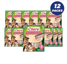 INABA CHURU chicken with salmon recipe 56g/4 sticks per pack - Pack of 12