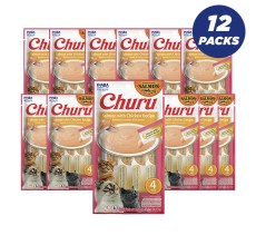 Inaba Churu Salmon With Chicken Recipe Cat Treats 56g - Pack of 12