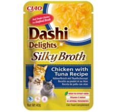 Inaba Dashi Delights Silky Broth Chicken With Tuna Recipe Cat Treats 40g