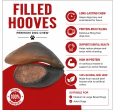 Petrix Filled Buffalo Hooves – Natural Dog Chew Treats, Pack of 2