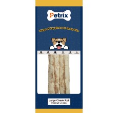 Petrix Large Cheek Roll Peanut Flavour Dog Chew Treat, 2 Pcs (10 Inch)