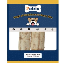 Petrix Small Cheek Roll Peanut Flavour Dog Chew Treat, 2 Pcs (6 Inch)