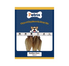 Petrix Buffalo Ears Natural Dog Chew Treat, 5 Pcs (11 Inch)
