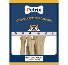 Petrix Natural Press Bone Dog Chew Treat, 6 Pcs (8 Inch)