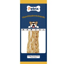 Petrix Collagen Braided Stick Dog Chew Treat, 4 Pcs (12 Inch)
