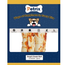 Petrix Small Cheek Roll Chicken Flavour Dog Chew Treat, 2 Pcs (6 Inch)
