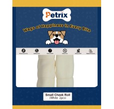 Petrix Small Cheek Roll White Natural Dog Chew Treat, 2 Pcs (6 Inch)