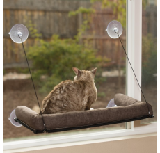 K&H Ez Mount Kitty Sill Deluxe with Bolster Chocolate